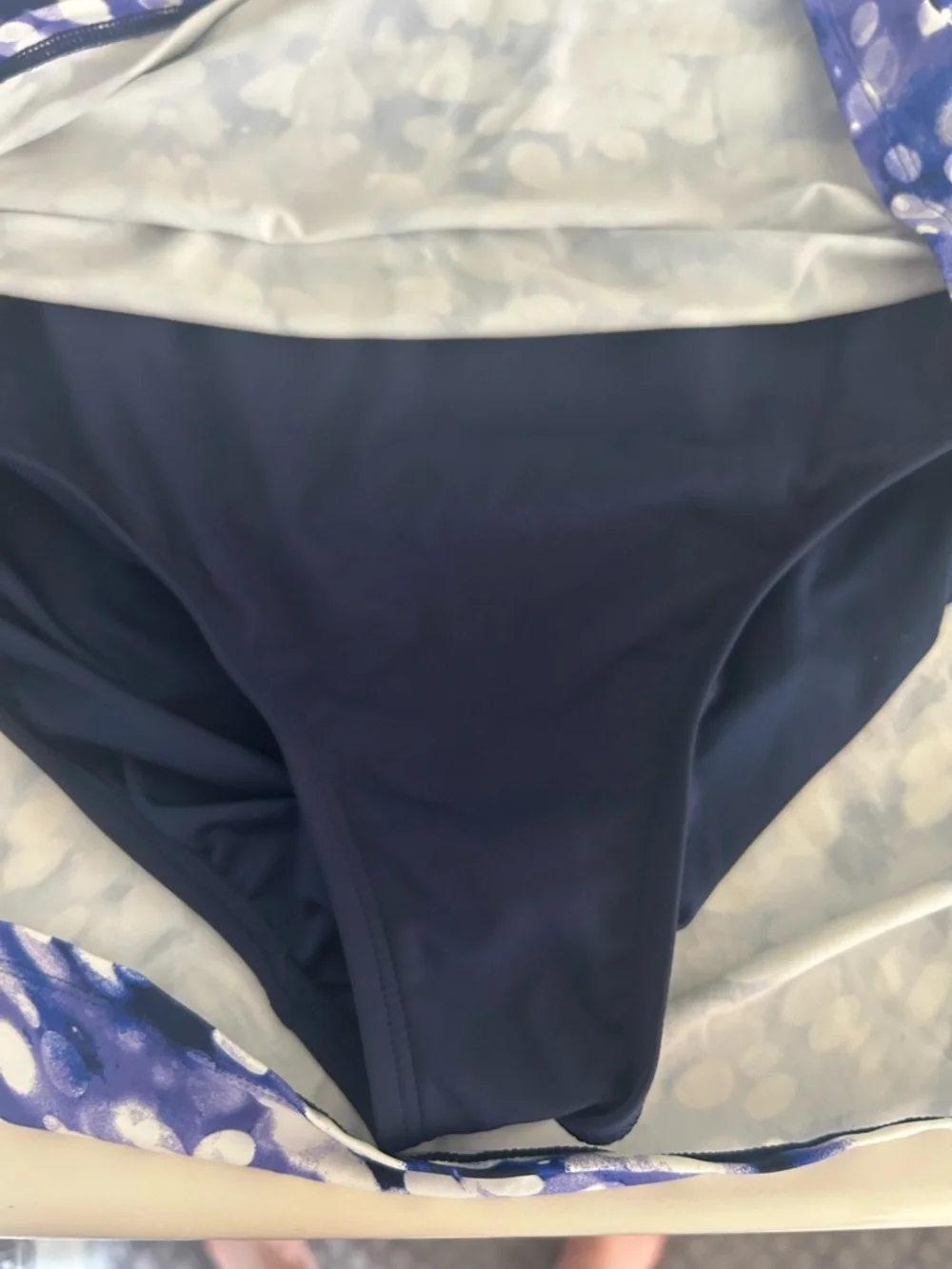 New Lands' End Regular High Neck Swim Dress Brush Tie Dye size 6